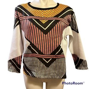 Vintage abstract striped blouse